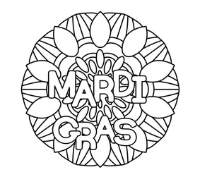 Página para Colorir Página de Colorir Mandala de Mardi Gras