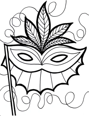Página para Colorir Página para Colorir Máscara de Mardi Gras