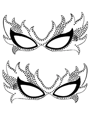 Página para Colorir Máscara de Mardi Gras
