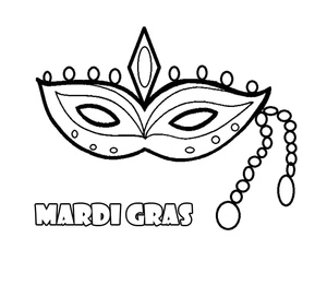 Página para Colorir Máscaras de Mardi Gras