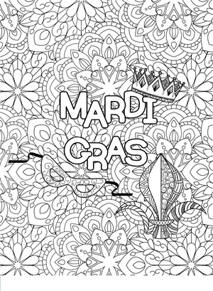 Página para Colorir Página para Colorir de Mardi Gras para Imprimir