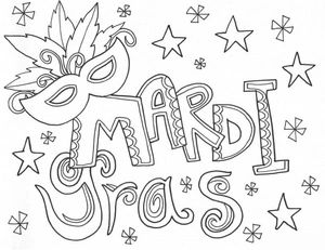 Página para Colorir Mardi Gras para Imprimir