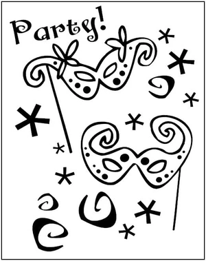 Página para Colorir Festa de Mardi Gras