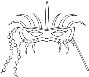 Página para Colorir Página para Colorir de Máscara de Mardi Gras para Imprimir