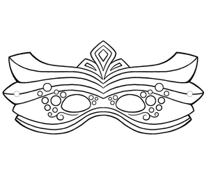 Página para Colorir Página para Colorir Máscara de Mardi Gras para Imprimir