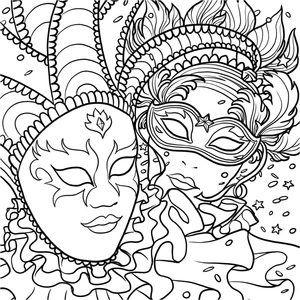 Página para Colorir Mardi Gras Deslumbrante