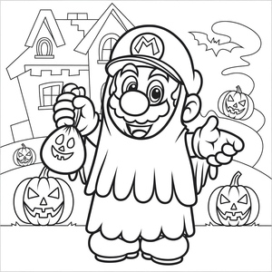 Mario com Fantasia de Halloween