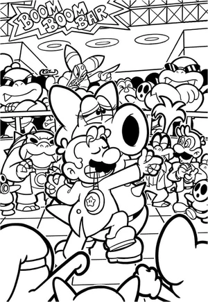 Página para Colorir Mario Dançante