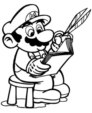 Página para Colorir Colorir Mario