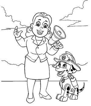Página para Colorir Página para Colorir: Prefeita Goodway e Marshall de Patrulha Canina
