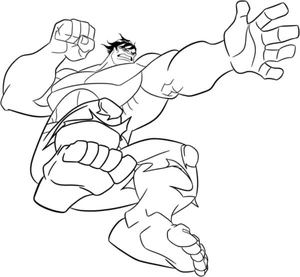 Página para Colorir Fúria do Hulk