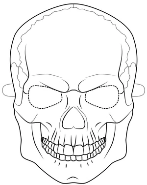 Página para Colorir Caveira Mascarada