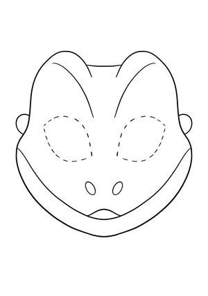 Página para Colorir Máscara Simples de Lagarto