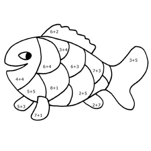 Página para Colorir Página para Colorir de Matemática com Peixes