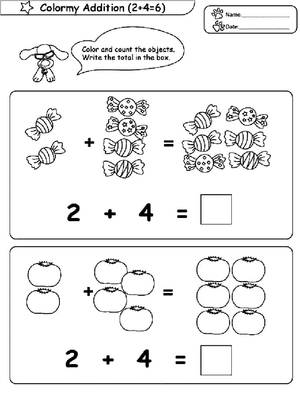 Adição de Matemática: Página para Colorir