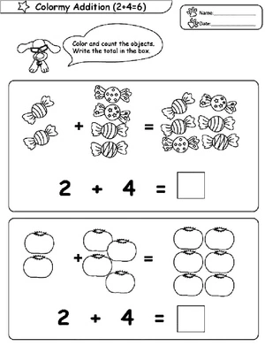 Página para Colorir Adição de Matemática: Página para Colorir