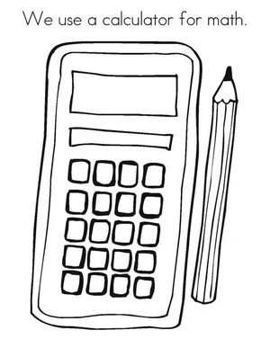 Página para Colorir Calculadora de Matemática