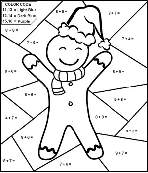 Página para Colorir Adição de Números Colorida por Matemática