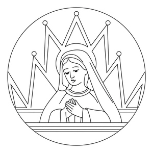 Página para Colorir da Coroação de Maio para Crianças