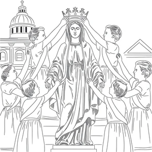 Página para Colorir Página de Colorir Gratuita da Coroação de Maio