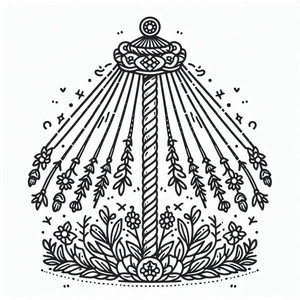 Página para Colorir Maypole Maravilhoso