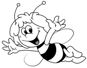 Página para Colorir Maya the Bee: Uma Página de Colorir Adorável