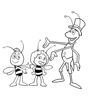 Página para Colorir Willy, Maya e Flip