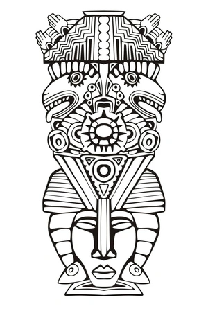 Página para Colorir Totem Inspirador Adulto Inca Maia