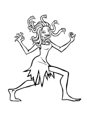Página para Colorir Medusa Divertida