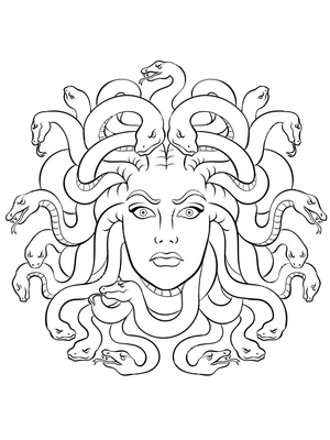 Página para Colorir Página para Colorir Medusa Grátis