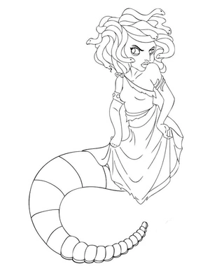 Página para Colorir Página para Colorir Medusa para Imprimir Grátis
