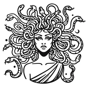 Página para Colorir Medusa Maravilhosa