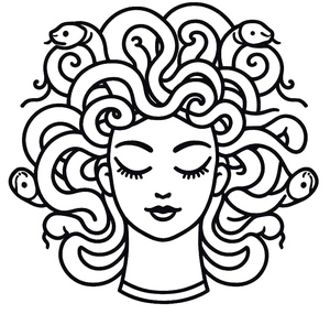 Página para Colorir da Medusa para Imprimir
