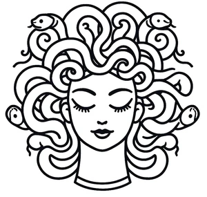 Página para Colorir Página para Colorir da Medusa para Imprimir