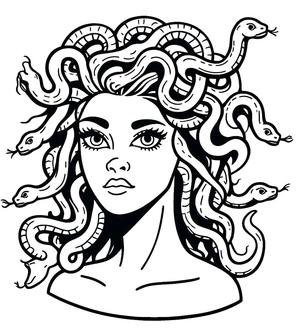 Página para Colorir Página para Colorir da Medusa para Imprimir