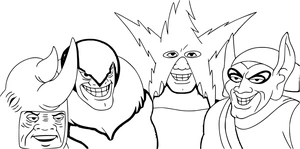 Página para Colorir Meme do Passeio dos Meninos