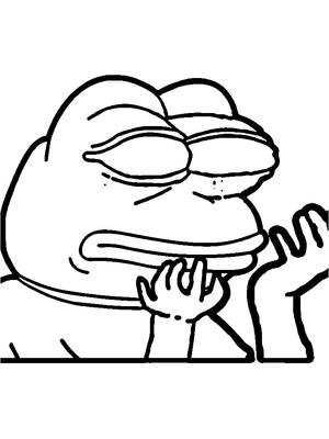 Página para Colorir Meme do Emoji Triste