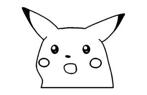 Página para Colorir Meme do Pikachu Assustado