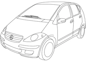 Página para Colorir Mercedes Classe A