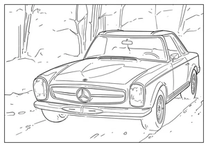 Página para Colorir Página para Colorir de um Carro Mercedes
