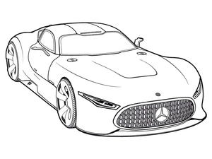 Página para Colorir Carro Mercedes Legal