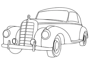 Página para Colorir Automóvel Mercedes-Benz Vintage