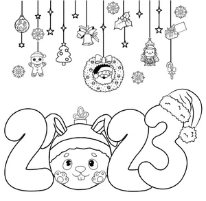 Página para Colorir Fofuras de Natal 2023