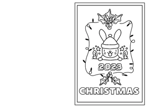 Página para Colorir Cartão de Natal 2023