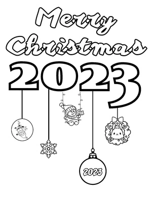Página para Colorir Página para Colorir Natal 2023 Grátis para Imprimir