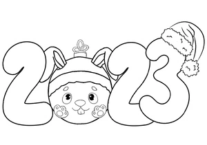 Página para Colorir Natal Adorável para Imprimir 2023