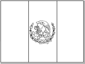 Página para colorir da bandeira do México