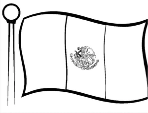 Página para Colorir Página para Colorir da Bandeira do México para Imprimir