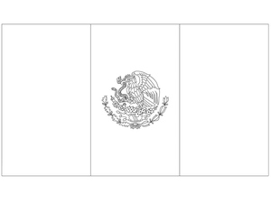 Página para Colorir da Bandeira do México para Imprimir