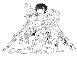 Página para Colorir Mia e suas melhores amigas